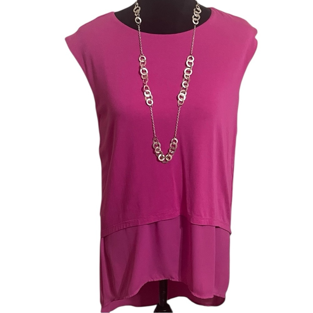 VINCE CAMUTO PINK HIGH LOW SLEEVELESS TOP SZ XS EUC